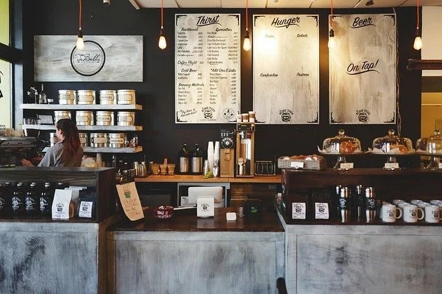 Well designed restaurant front counter and store